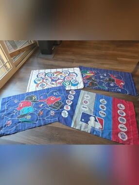Set of 4 Vintage 90s MLB BASEBALL Pillowcases, from 1993 to 1998